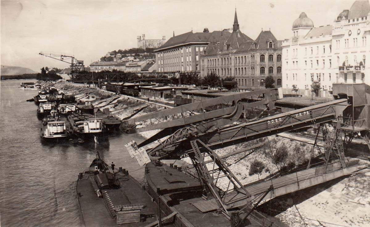 Bratislava. Donau - View to loading wharf