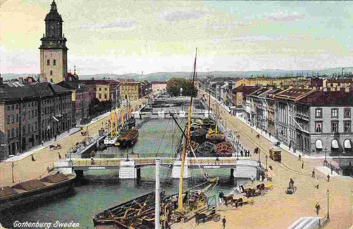 Gothenburg. Panorama of the city, circa 1900-10's