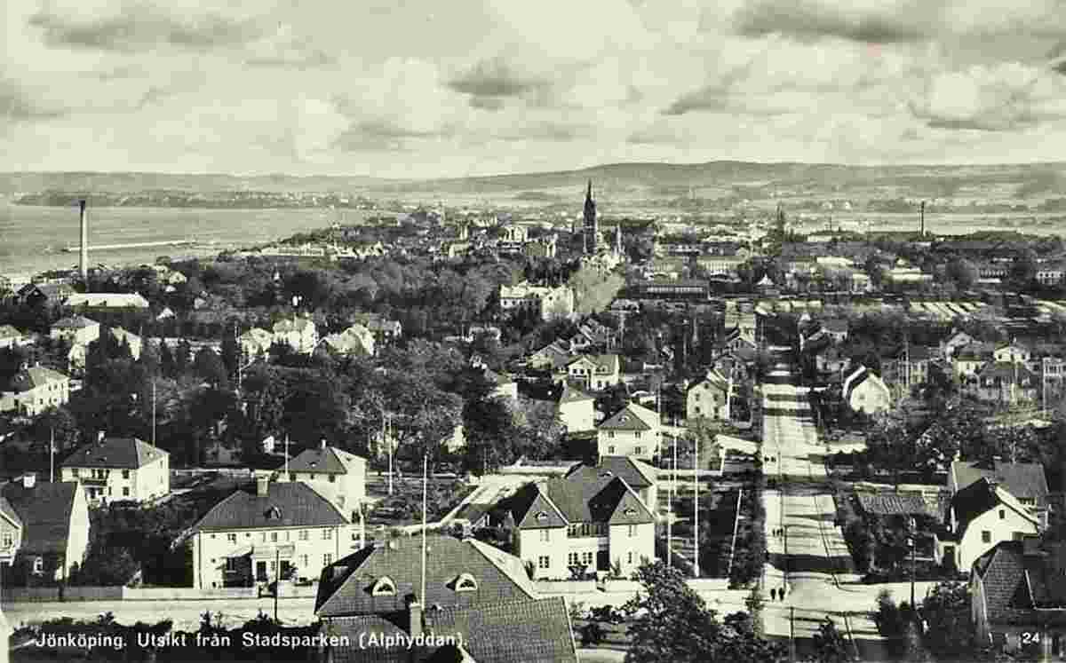 Jönköping. View from City park, circa 1930-40's