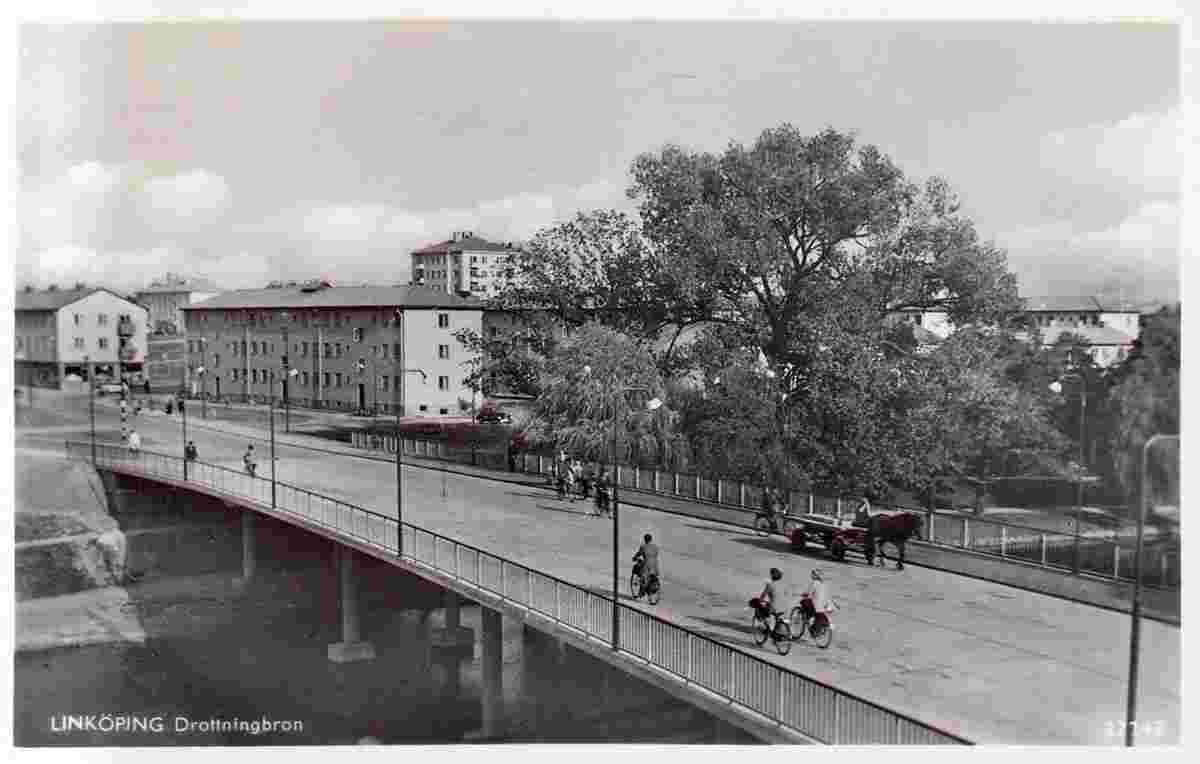 Linköping. Drottningbron (Queen Bridge), 1950