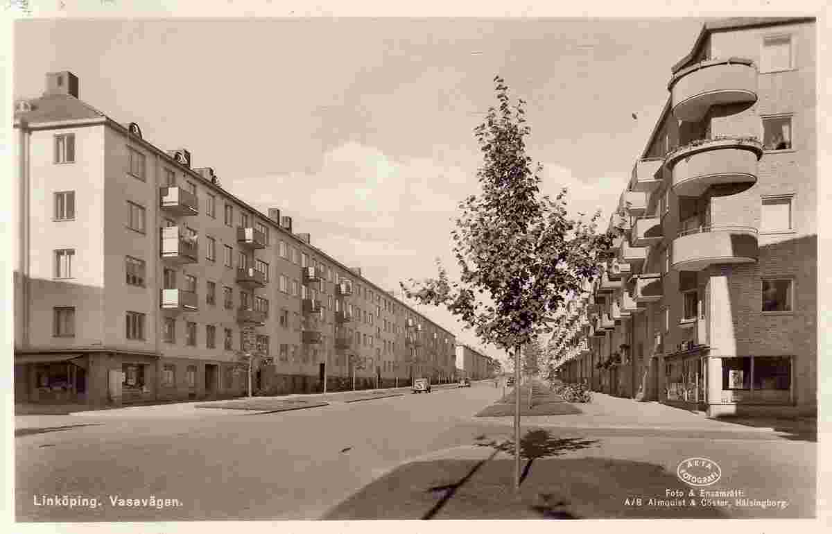 Linköping. Vasavägen (Vasa road), 1951