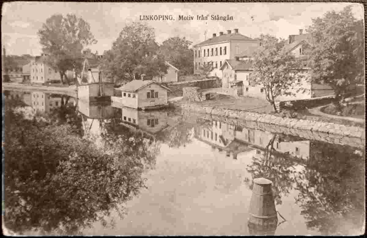 Linköping. View from Stångån, circa 1920