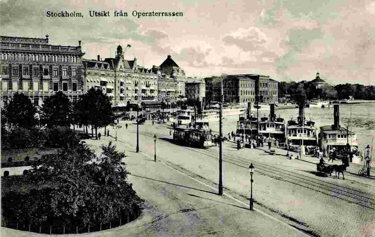 Stockholm. Utsikt från Operaterrassen - View from Opera Terrasse