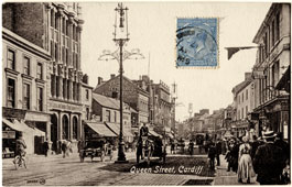 Cardiff. Queen Street, 1917