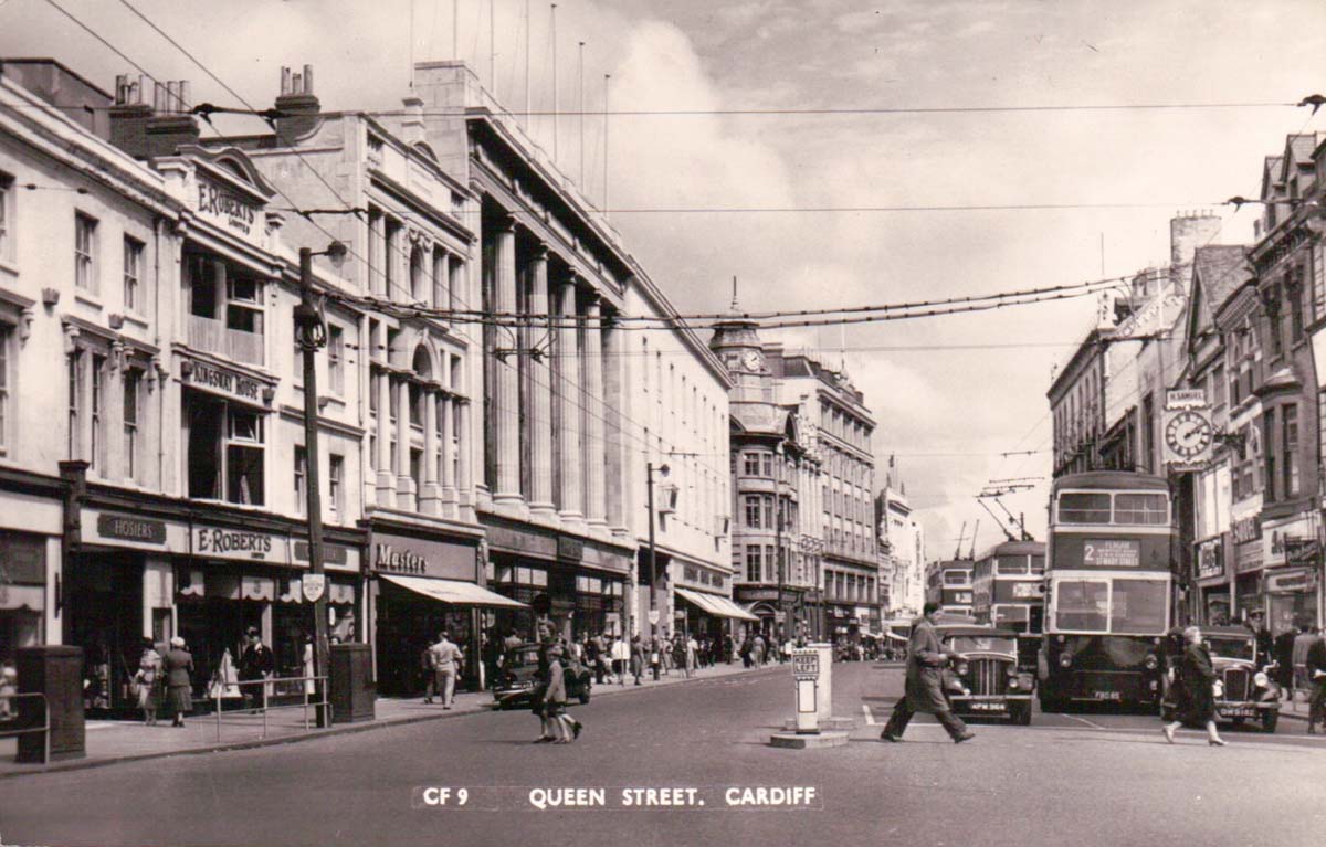 Cardiff. Queen Street, between 1950 and 1960