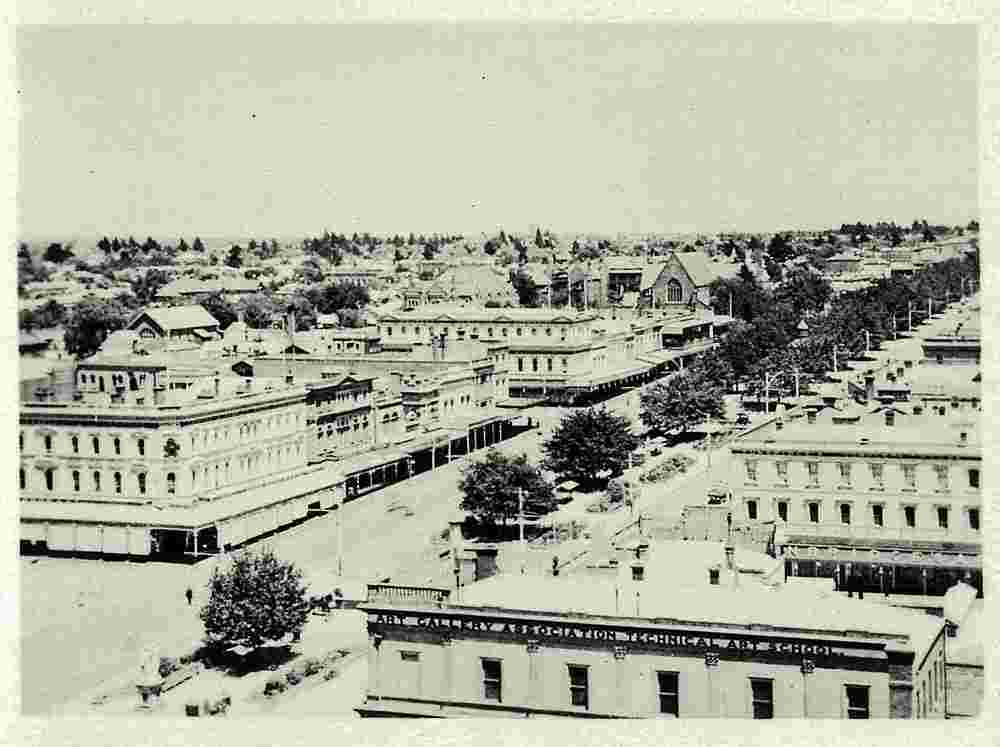 Ballarat. Panorama of city and school