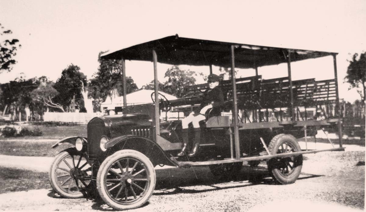 Bongaree–Woorim. Bribie Island passenger bus, 1925