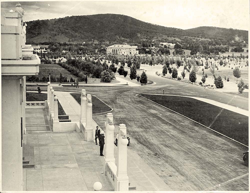 Canberra. Black Mountain and Albert Hall from Parliament House