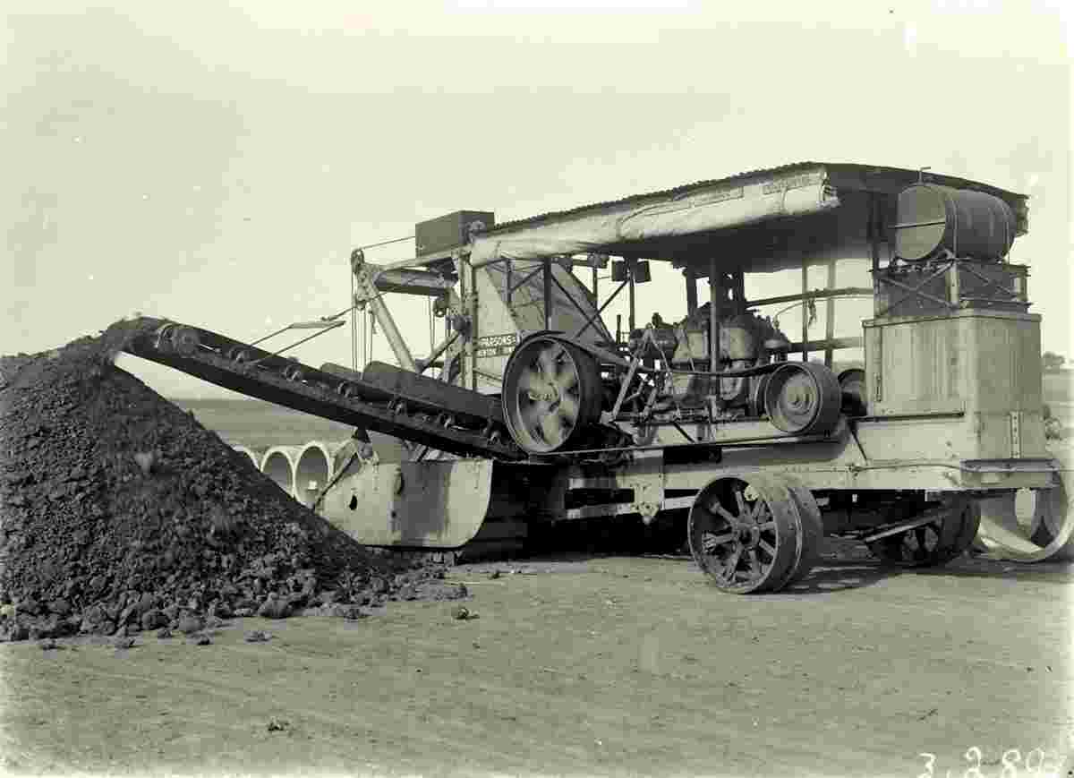 Canberra. Parson's ditch digging machine at work
