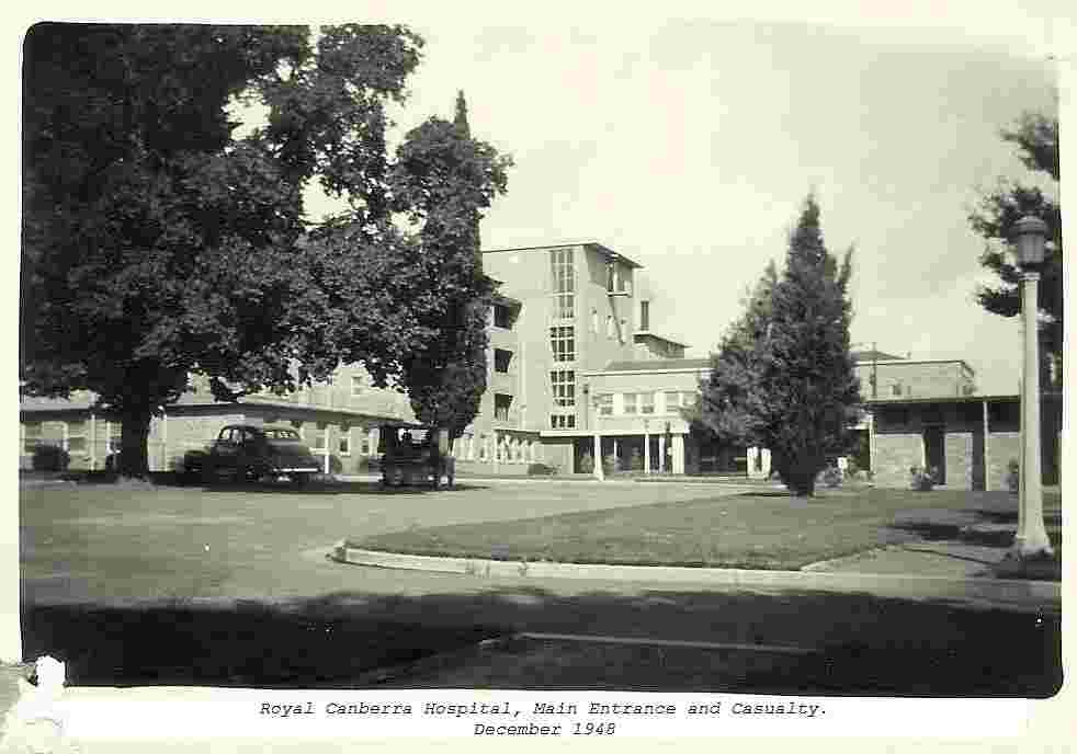 Canberra. Royal Hospital, Main Entrance and Casualty, 1948