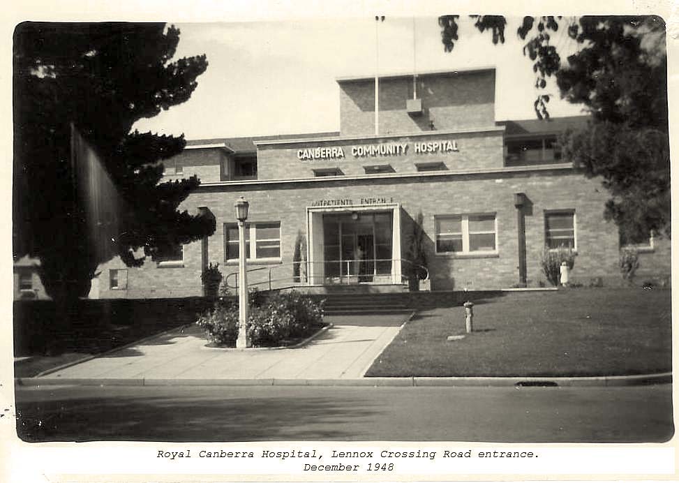 Canberra. Royal Hospital, Outpatients, Lennox Crossing Road entrance, 1948