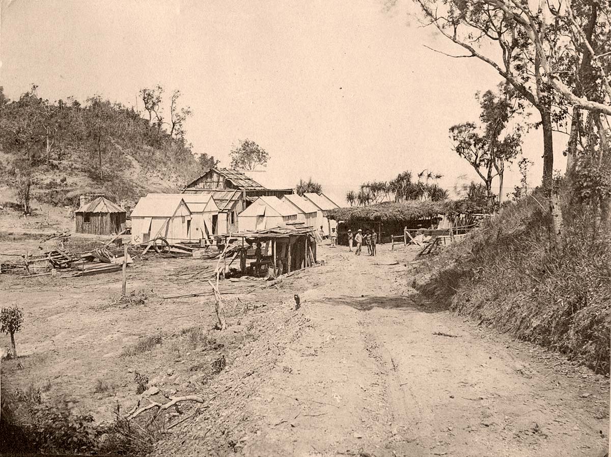 Darwin. Main camp at Port Darwin, tents, 1870