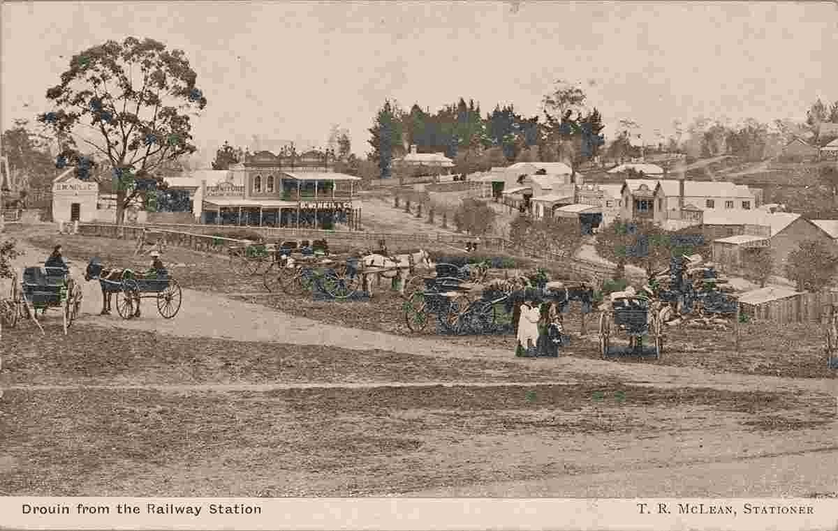 View to Drouin from side Railway Station, circa 1890
