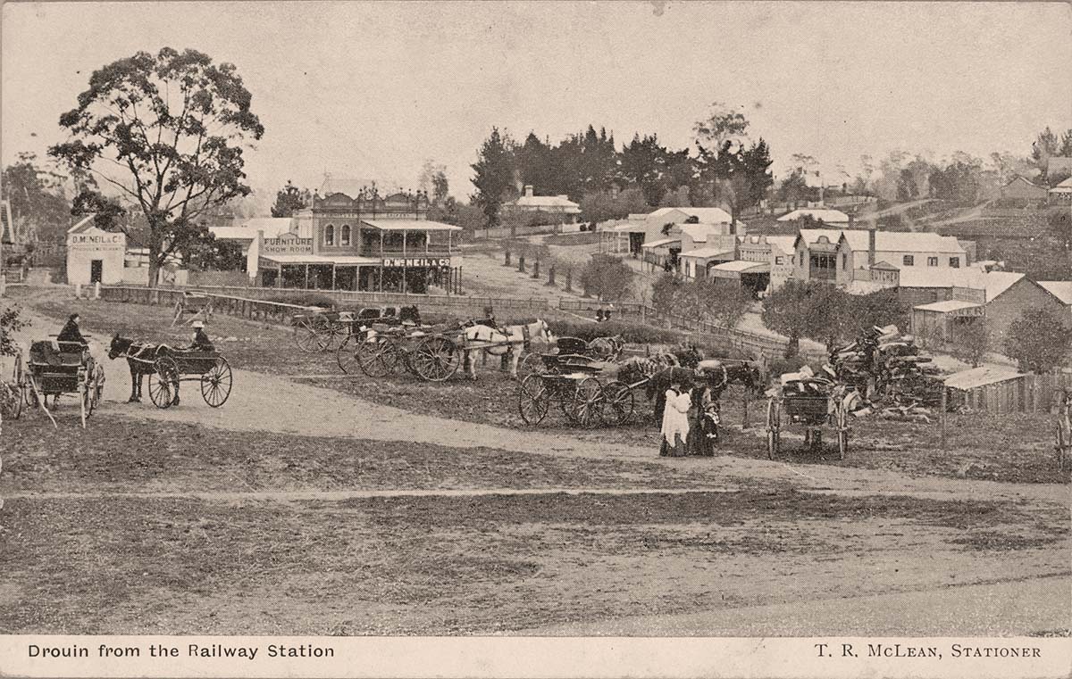 View to Drouin from side Railway Station, circa 1890