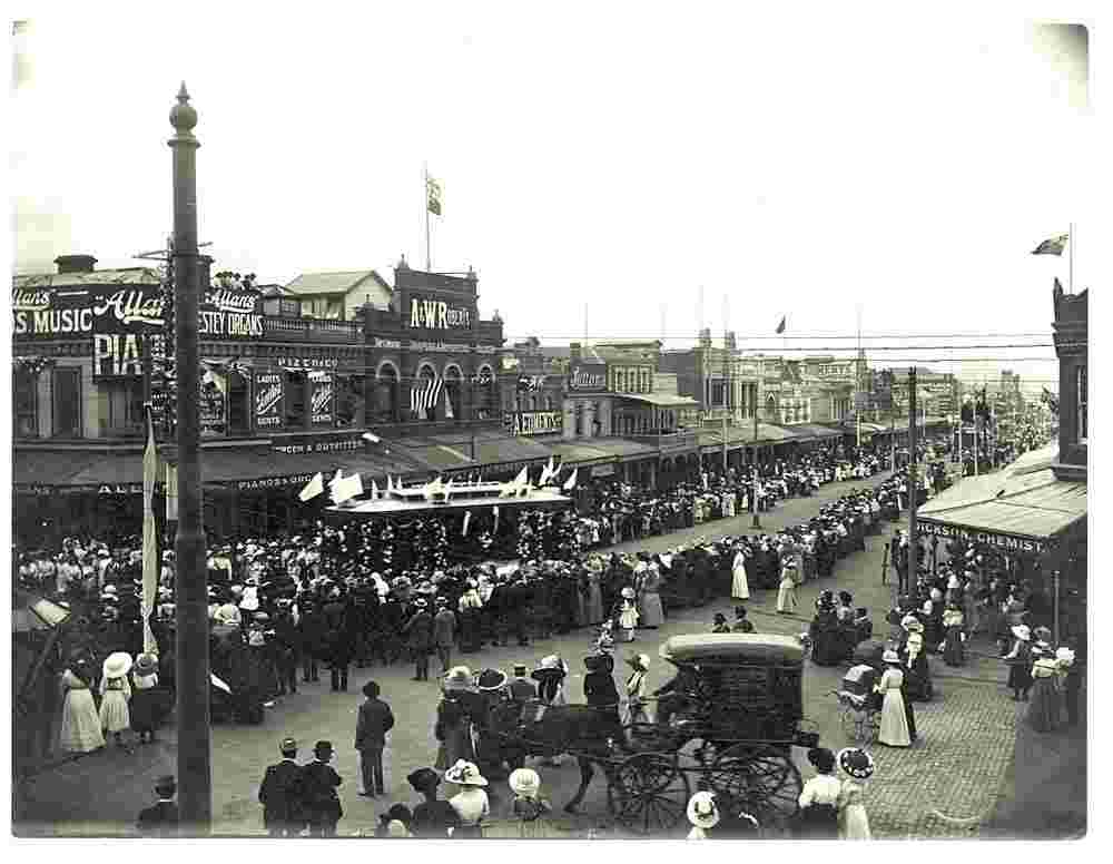 Geelong. Tramway opening, Moorabool Street, 1912