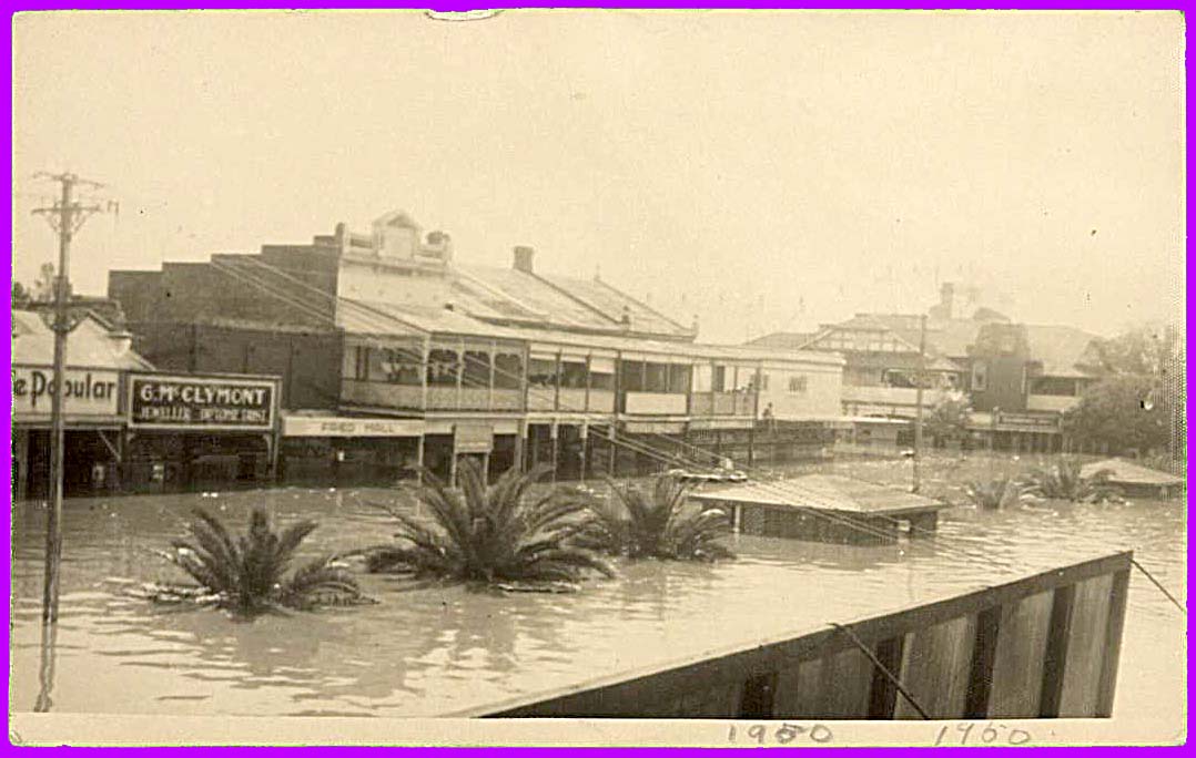 Grafton. June Flood 1950. Prince Street, West side, between Pound and Fitzroy Streets