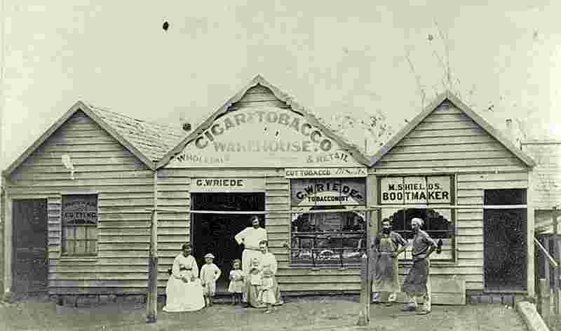 Gympie. Shop 'Cigar and Tobacco' on Mary Street, 1871
