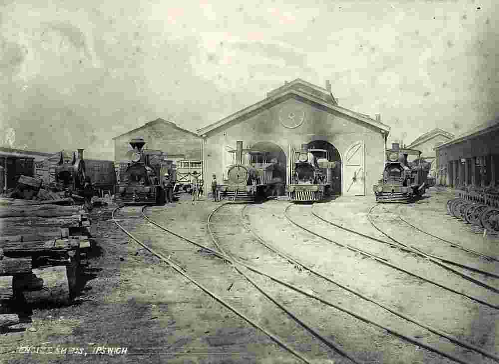Ipswich. Railway sheds, circa 1876