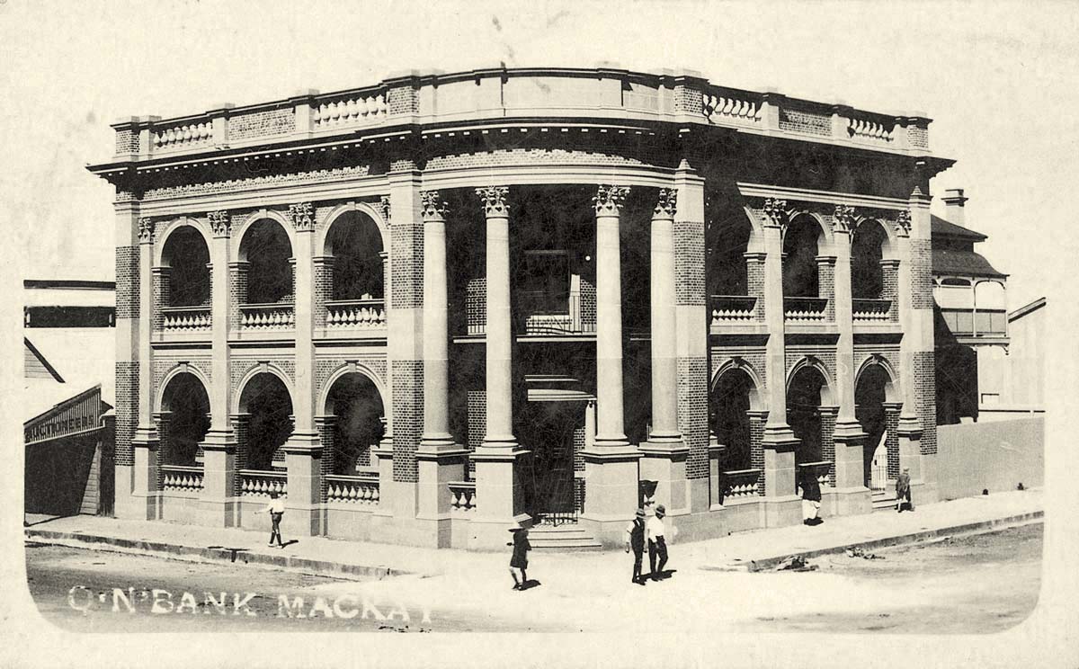 Mackay. Queensland National Bank on the corner of Victoria Street, 1938