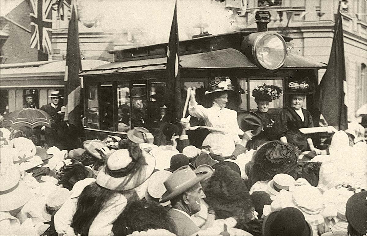 Maitland. Opening first tram in Maitland, 1909