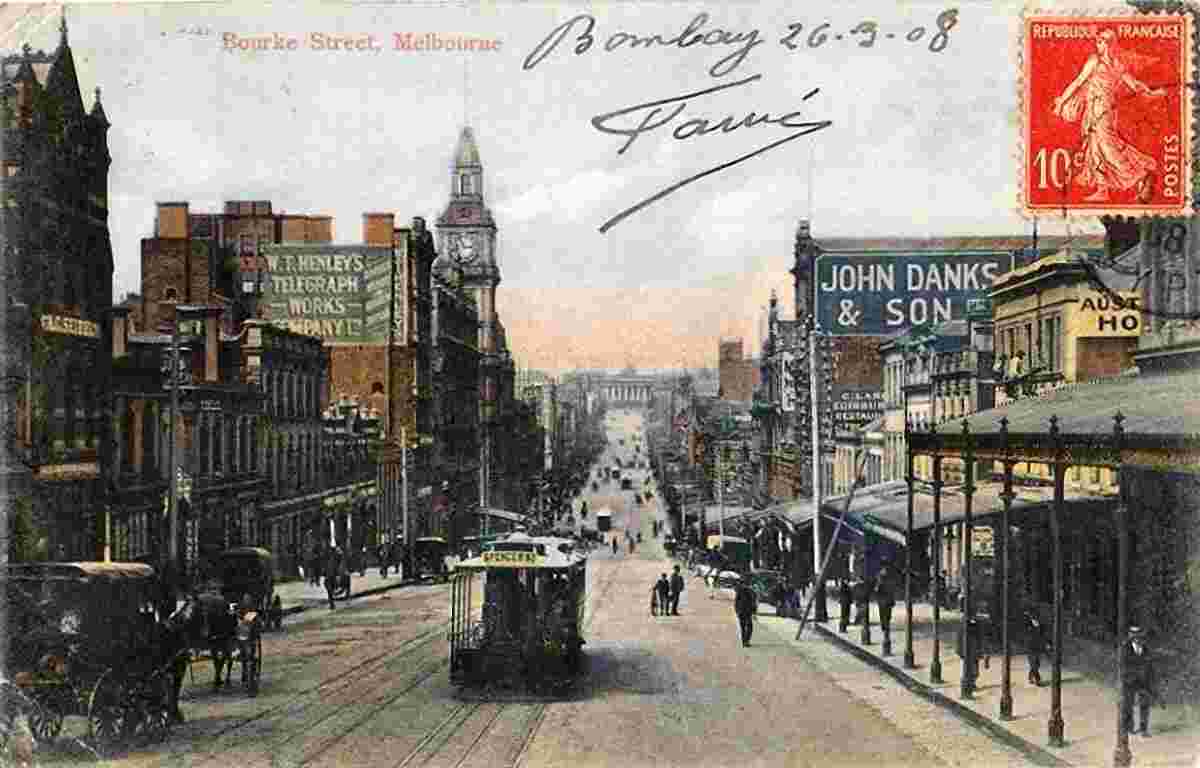 Melbourne. Bourke Street, 1908