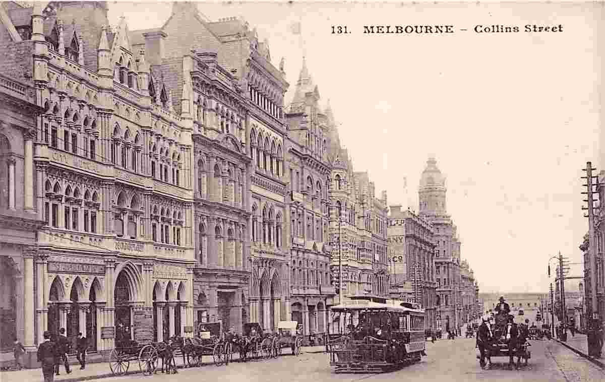 Melbourne. Collins Street, Tramway