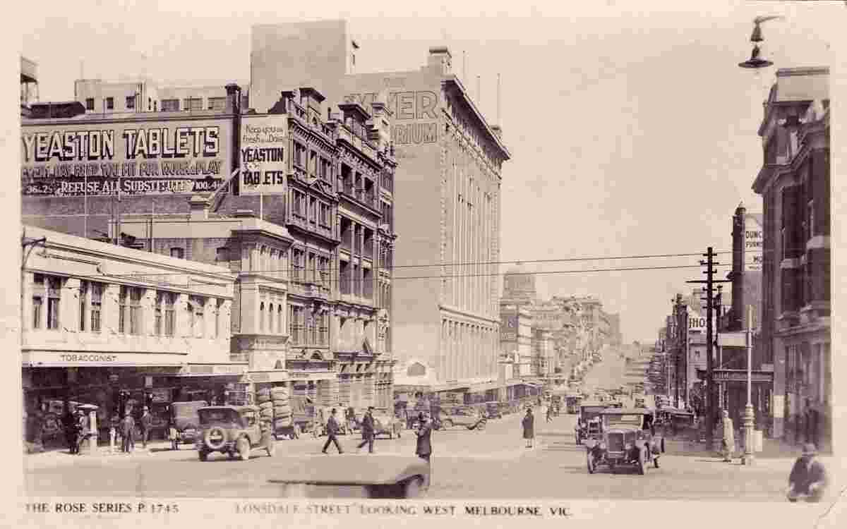 Melbourne. Lonsdale Street looking West, 1928