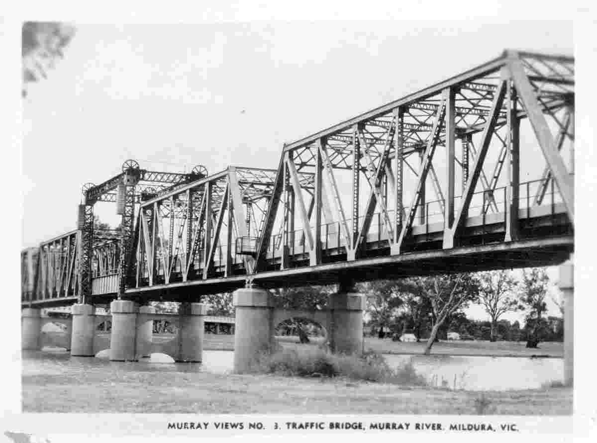 Mildura. Traffic Bridge Murray River, 1948