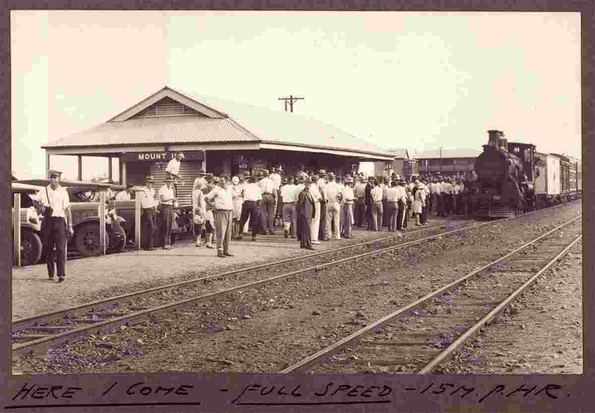 Mount Isa. Waiting for the train at Mount Isa Station, 1931