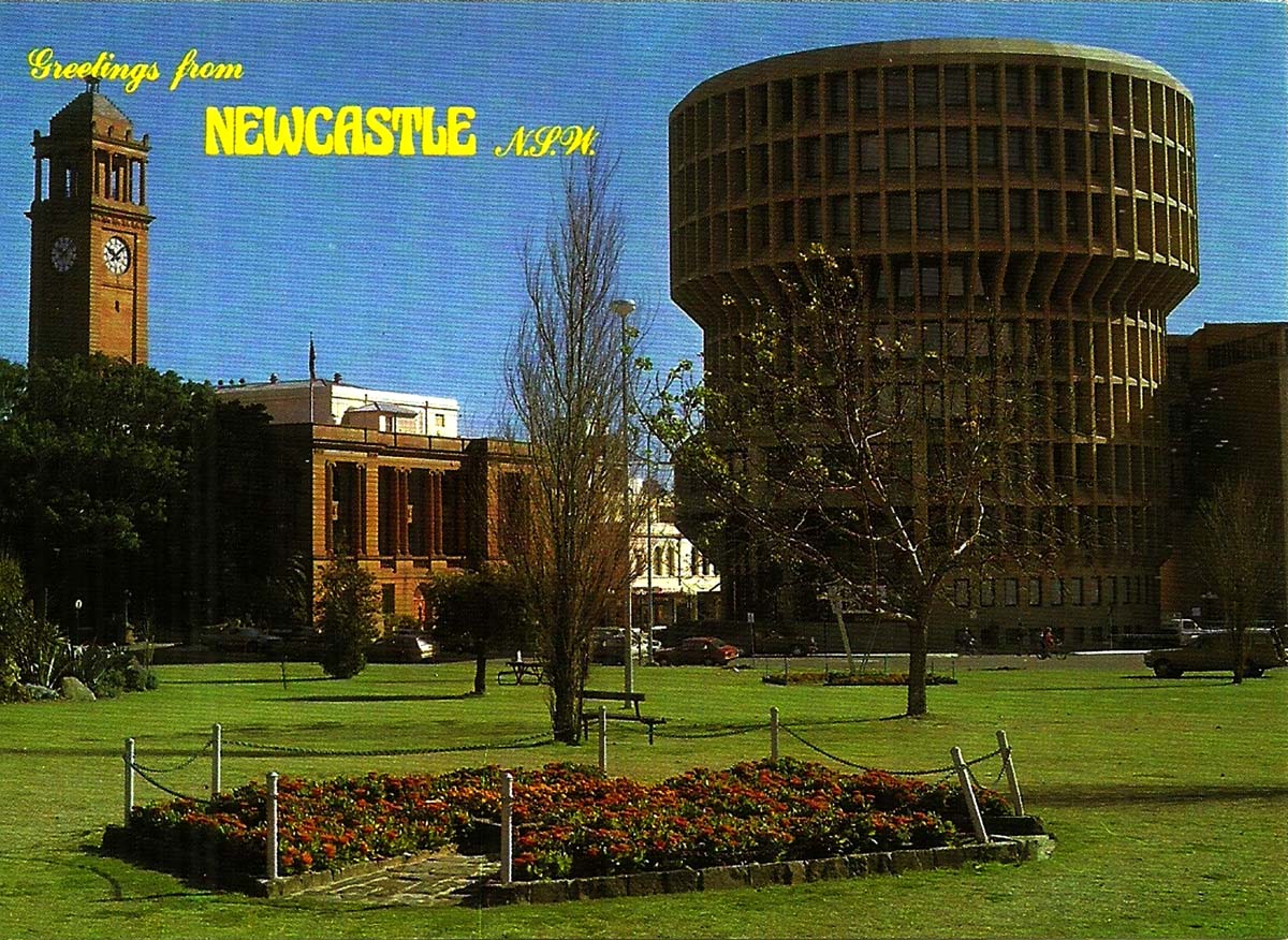 Newcastle. Civic Park with City Hall and Administration Centre