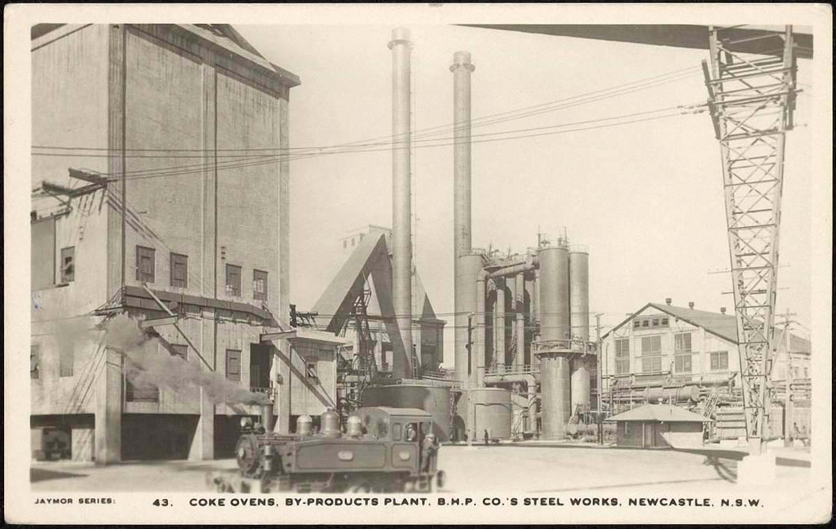 Newcastle. Coke ovens by-products plant, BHP Co's steel works