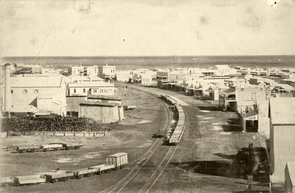 Port Pirie. Railway line running through Port Pirie, circa 1880