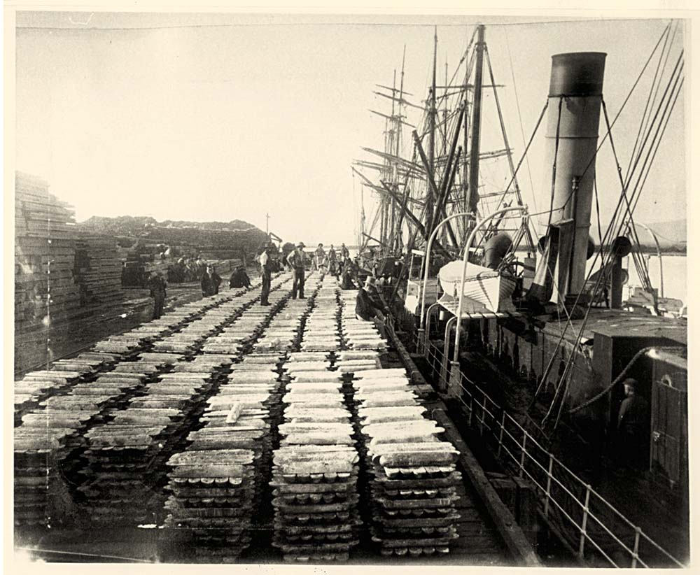 Port Pirie. Shipping silver bullion, 1885