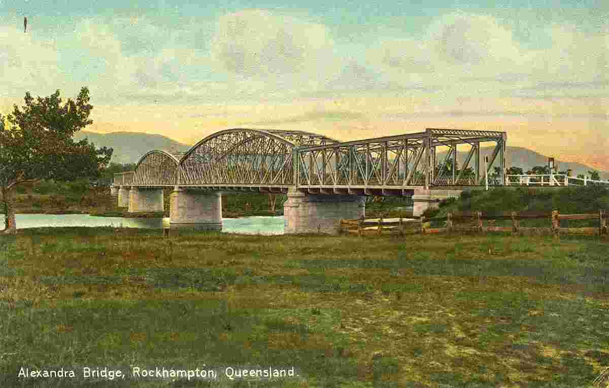 Rockhampton. Alexandra Railway Bridge crossing the Fitzroy River, 1908