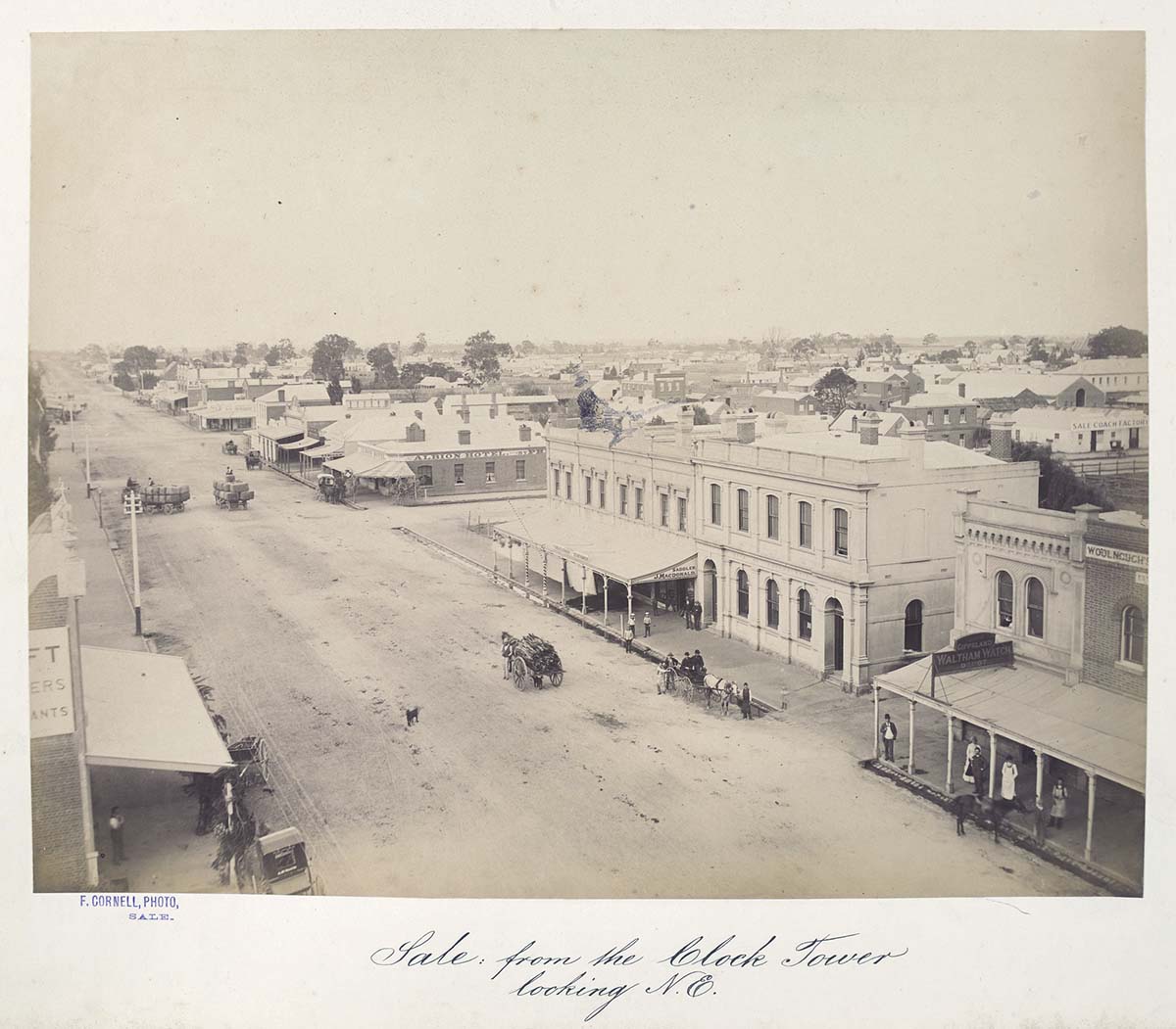Sale. View to town from the Clock Tower, looking North East, between 1866 and 1885