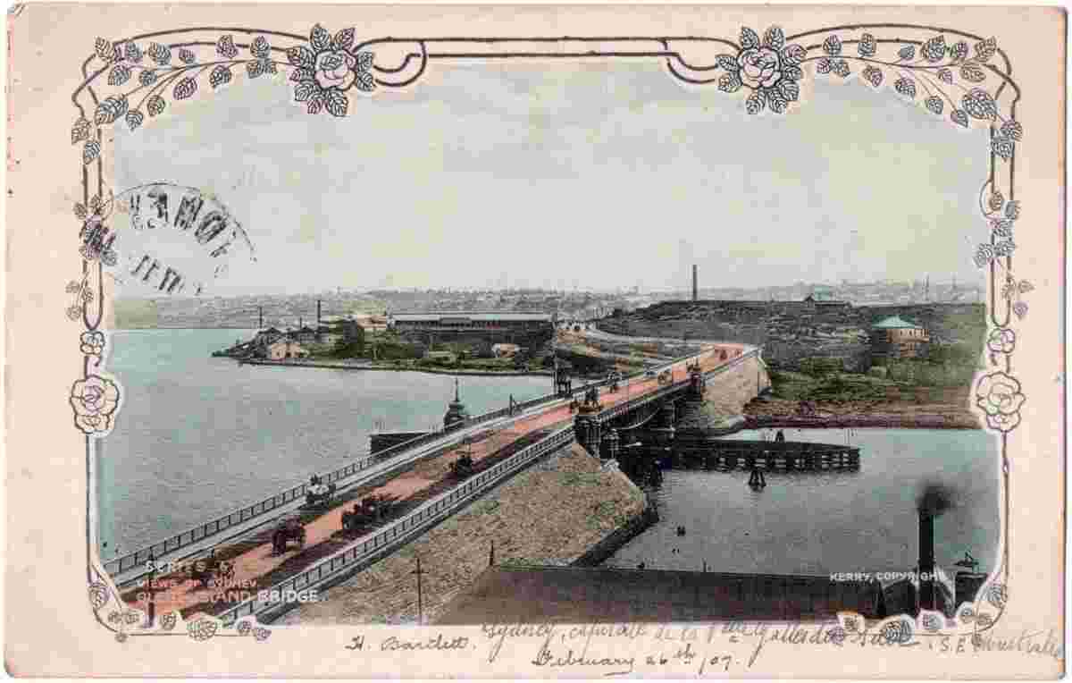 Sydney. Glebe Island Bridge, opened for traffic in 1861