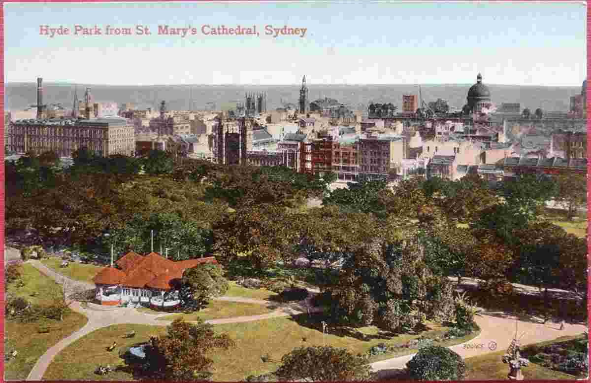 Sydney. Hyde Park from St Mary's Cathedral