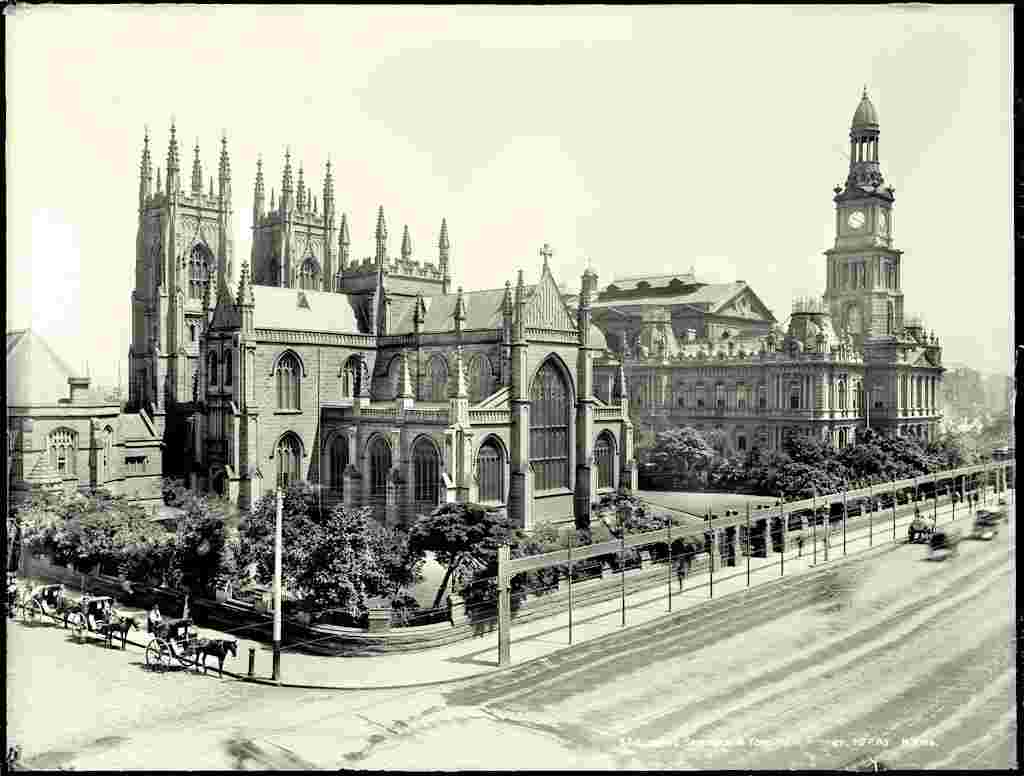 Sydney. St Andrew's Cathedral and Town Hall