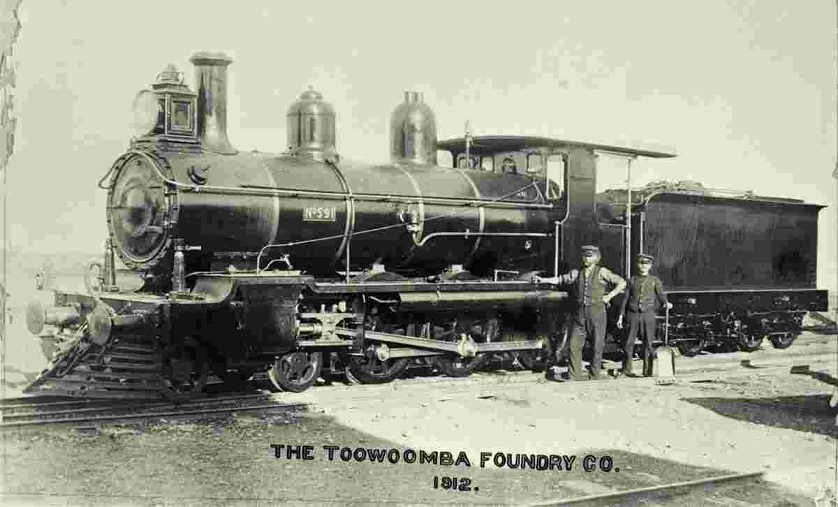 Toowoomba. Locomotive PB15 class in 1912