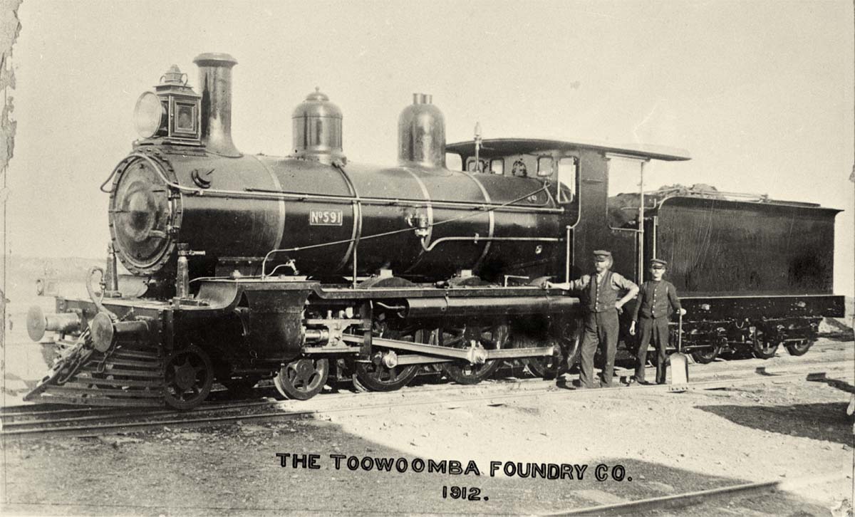 Toowoomba. Locomotive PB15 class, no. 591 in 1912