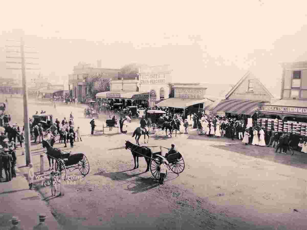 Warwick. Palmerin Street during the Warwick elections, 1908