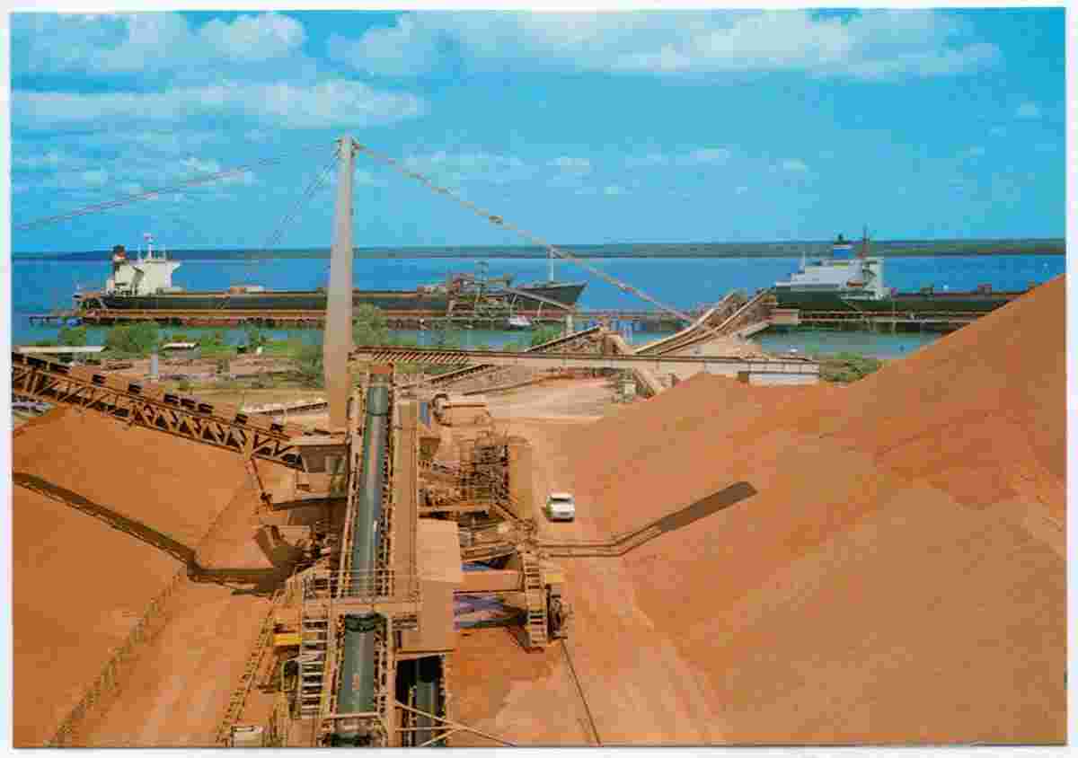 Weipa. Bauxite ore before loading at the port