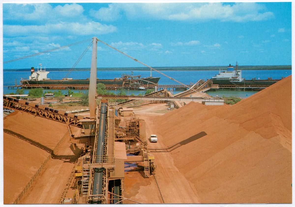 Weipa. Bauxite ore before loading at the port