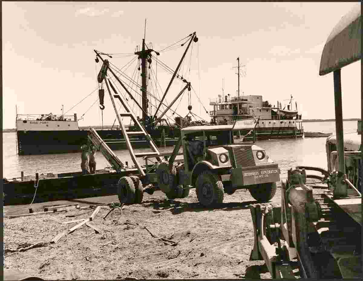Weipa. Early port construction, 1957