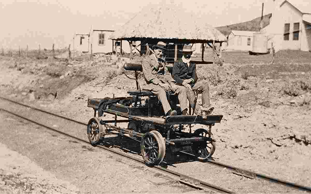 Whyalla. Railway track inspection car, 1920