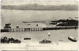 Suva. Panorama of bridge and harbour