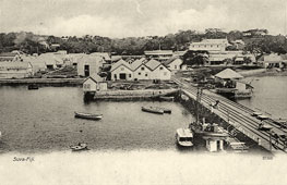 Suva. Panorama of the city and bridge