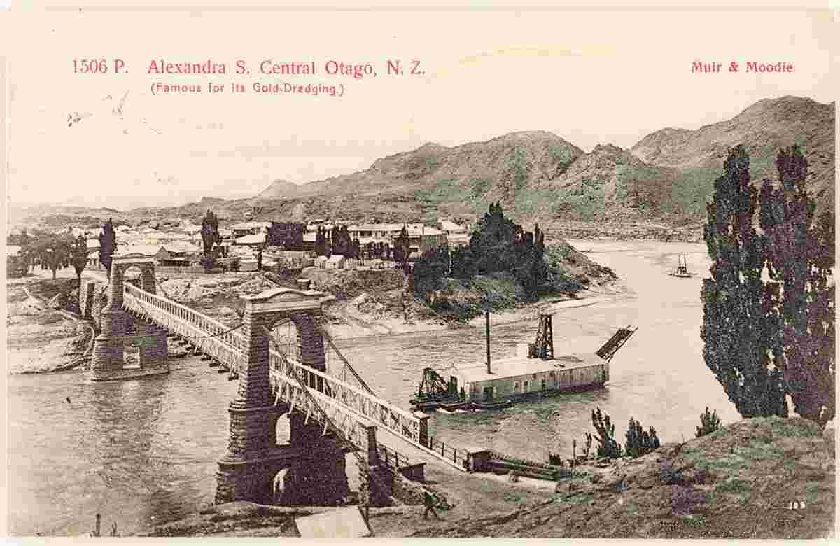 Alexandra. Bridge and Gold dredging, 1905