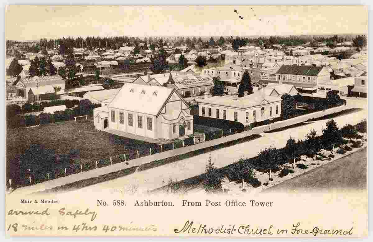 Ashburton. Panorama of city, 1904