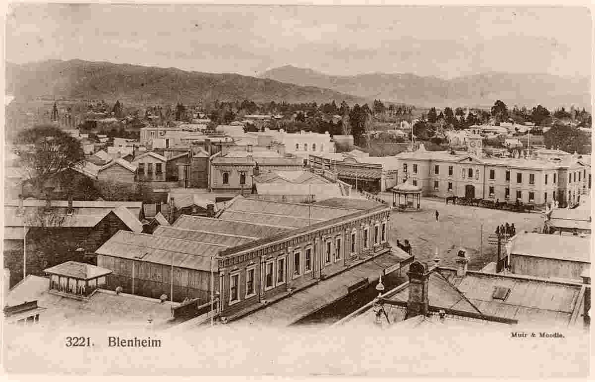 Panorama of Blenheim and Central Market Square, 1906